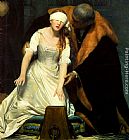 Paul Delaroche The Execution of Lady Jane Grey - detail painting